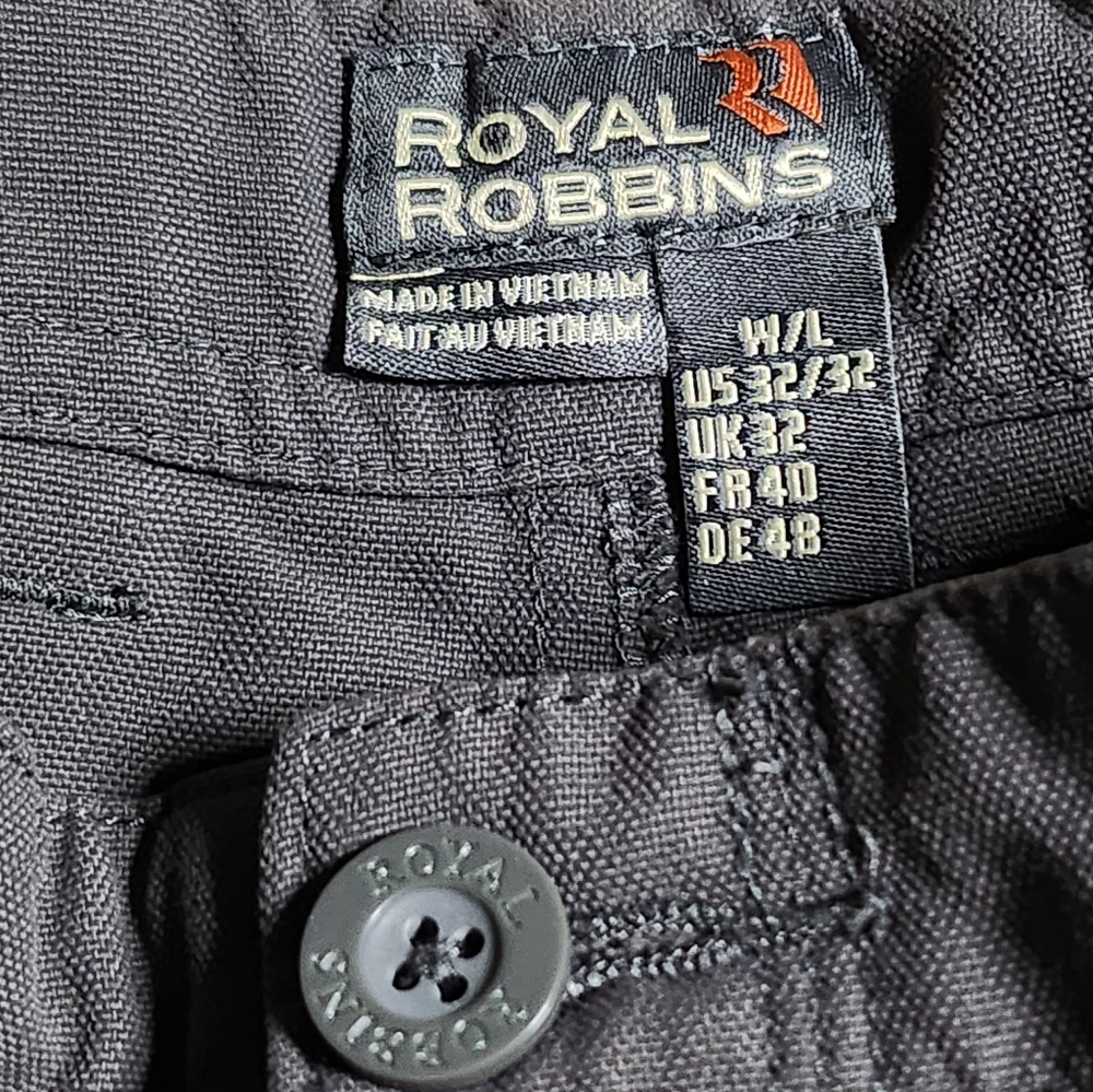 Royal Robbins Men's Gray/Green Nylon Hiking Work Pants Size 32x32 E12 - Picture 3 of 7